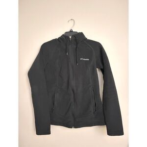 Columbia Womens Large Black Zip Up Hoodie Fleece Jacket